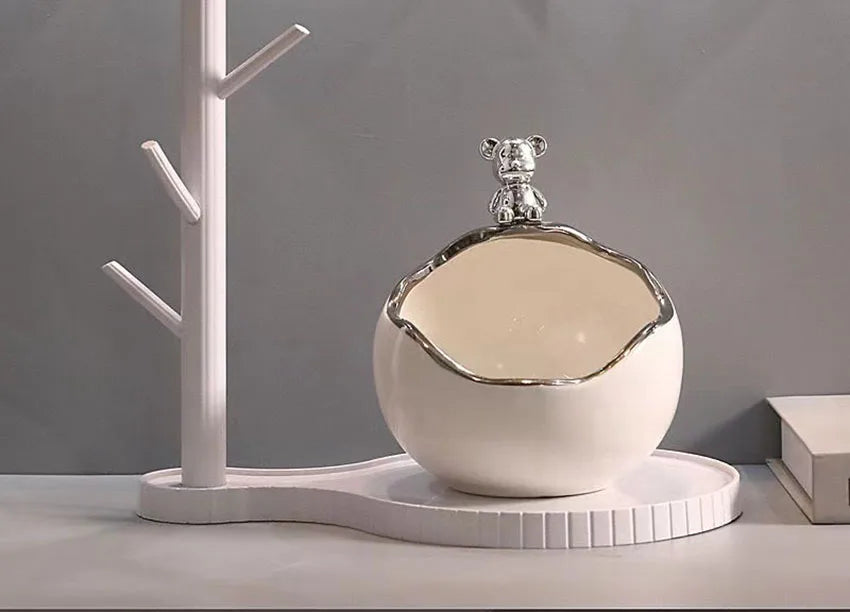 UHKA | Ceramic Bear Storage & Key Holder – Functional Minimal Art Object