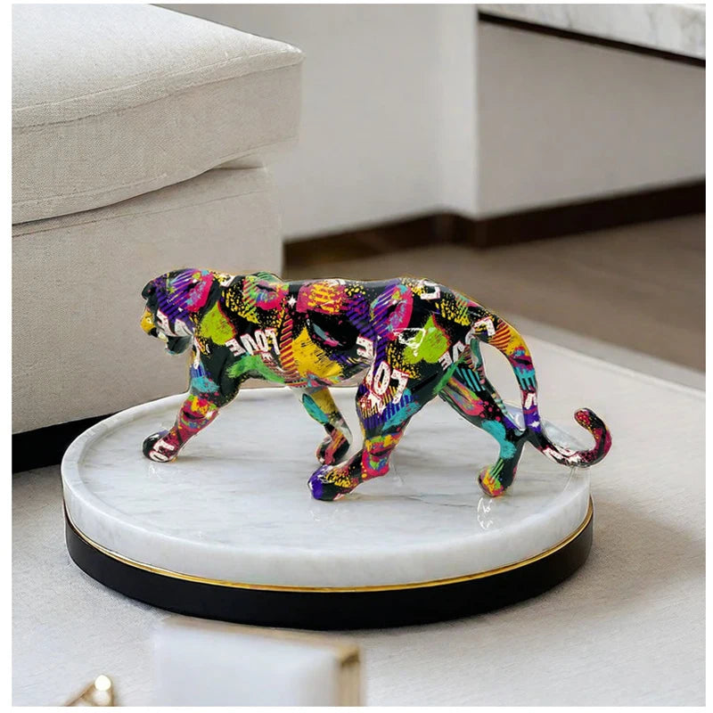 Large Colorful PaSculptures & Figurinesnther Sculpture – Premium Resin Art Object for Modern Interiors
