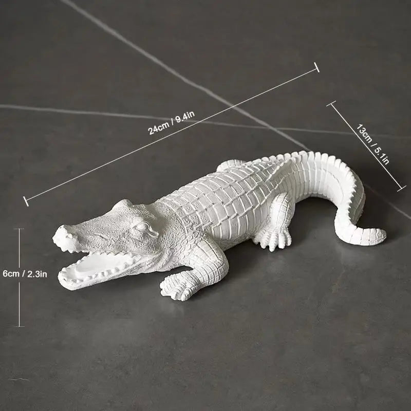UHKA Colorful Crocodile Resin Figurine — Modern Animal Ornament for Home Decor