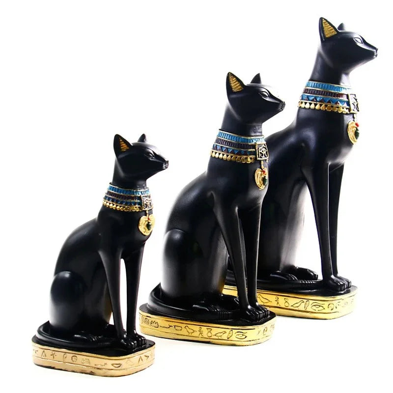 Egyptian Cat Resin Figurine – Modern Home Decor Sculpture, Interior Ornament