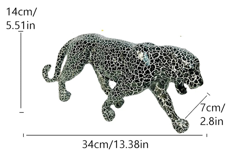 Leopard Resin Figurine – Modern Animal Decor Sculpture, Home & Office Ornament