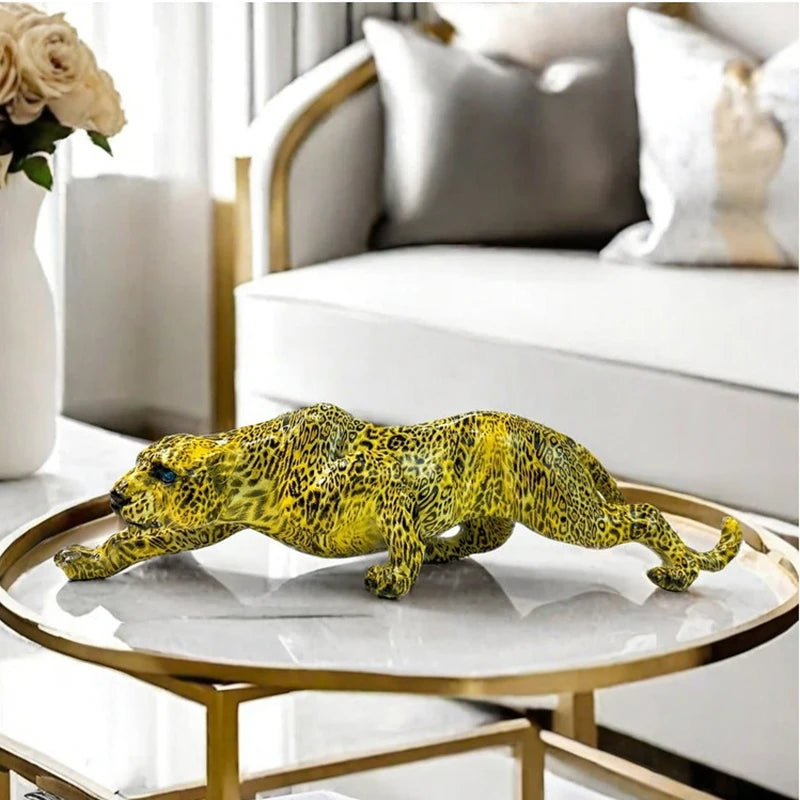 UHKA | Leopard Resin Sculpture – Bold Minimalist Animal Art