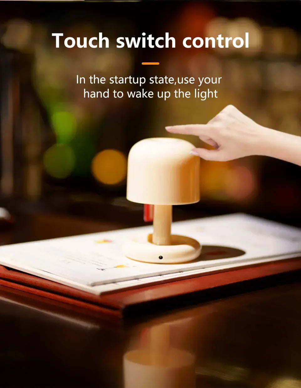 Sunset Night Lamp Mini Desktop Creative USB Rechargeable Mushroom Style Led Night Light for Coffee Bar Home Decor Bedroom