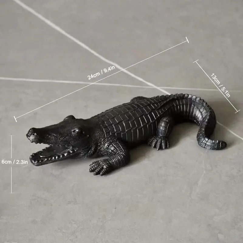 UHKA Colorful Crocodile Resin Figurine — Modern Animal Ornament for Home Decor