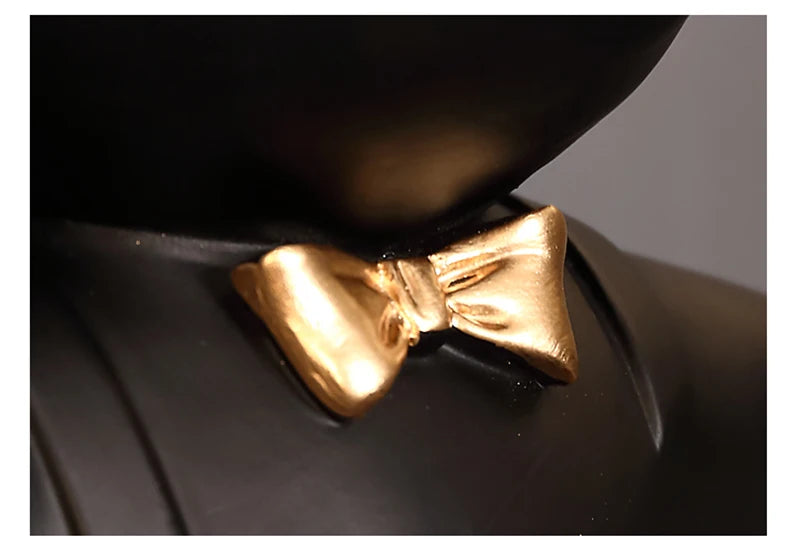 Matte Bulldog Wine Holder Figurine – Modern Resin Animal Ornament for Home Decor