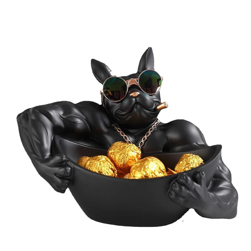 Bulldog Bucket Sculpture – Unique Decorative Figurine for Home & Office Decor